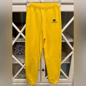 NWOT Chiara Ferragni Bright Yellow Sweatpants Joggers - Size Small